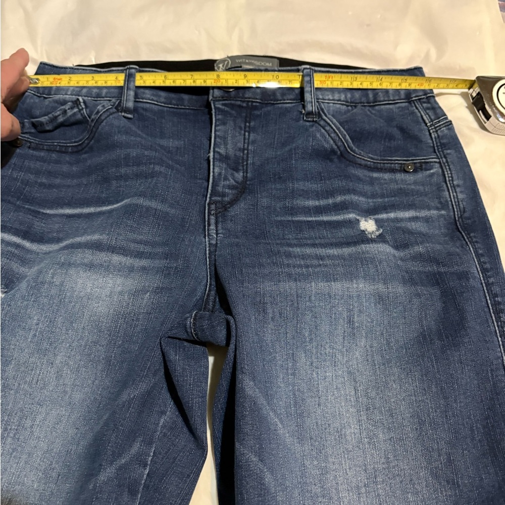 Wit & Wisdom AB Solution Split Hen Kick Flare Distressed Jeans - Picture 10 of 16